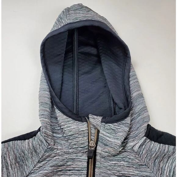 Athleta Snowscape Hooded Jacket XS Grey Space Dye Stretch Zip EUC - Picture 4 of 8